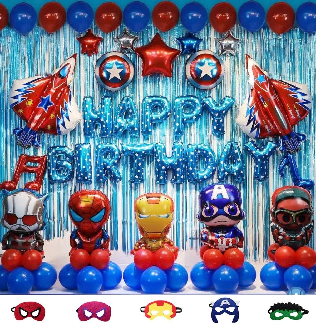 Party Supplies JGE Avengers Iron Man Birthday Party Balloon Theme 8