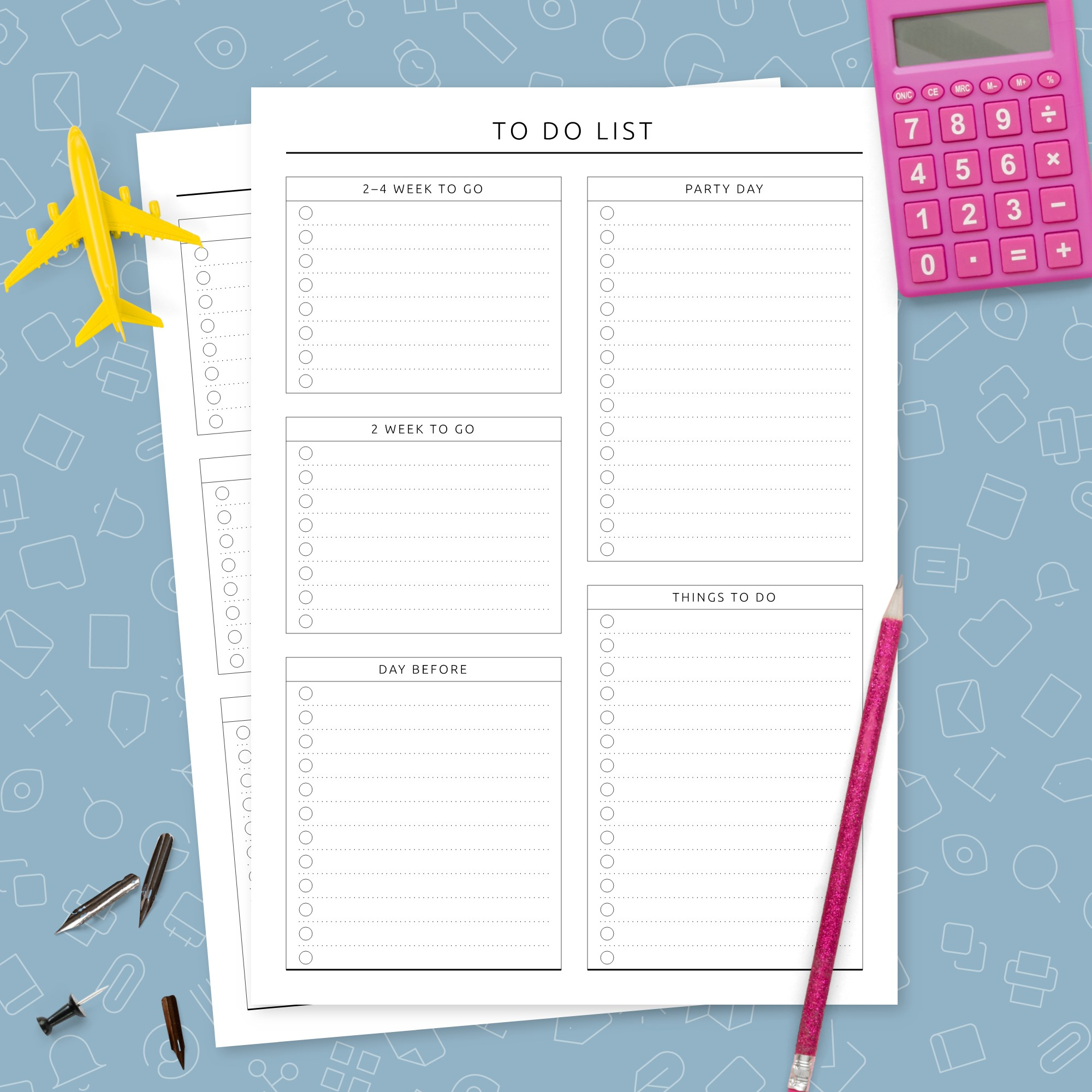 Party To Do List Original Style Template Printable PDF