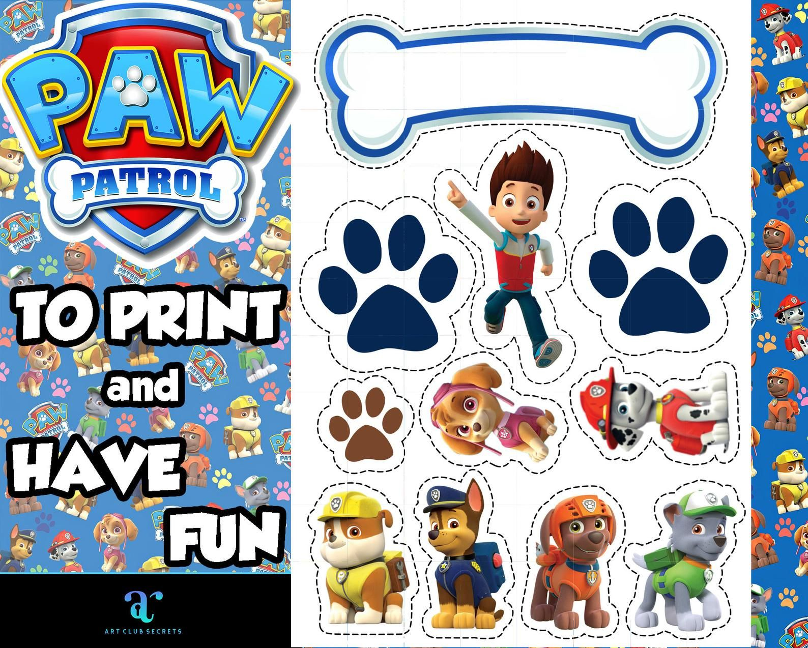 PAW Patrol Cake Topper Decor Cupcake Decoration Etsy In 2021 Paw