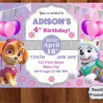 PAW PATROL Girl Birthday Party Invitation Skye Everest Digital Invite