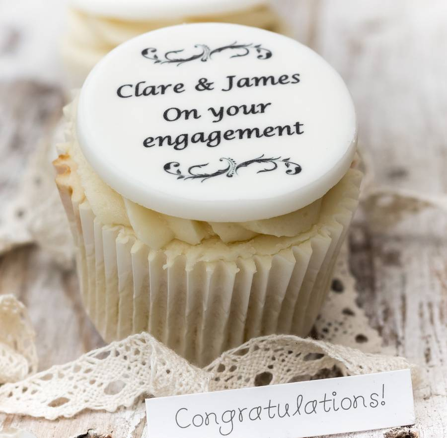 Personalised Engagement Cupcake Toppers By Just Bake 