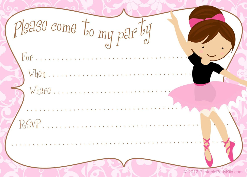 Pin By Carla Chadwick On Party Printables Ballerina Party Invitations 