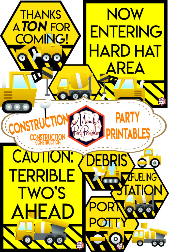 Pin On Free Construction Party Printables