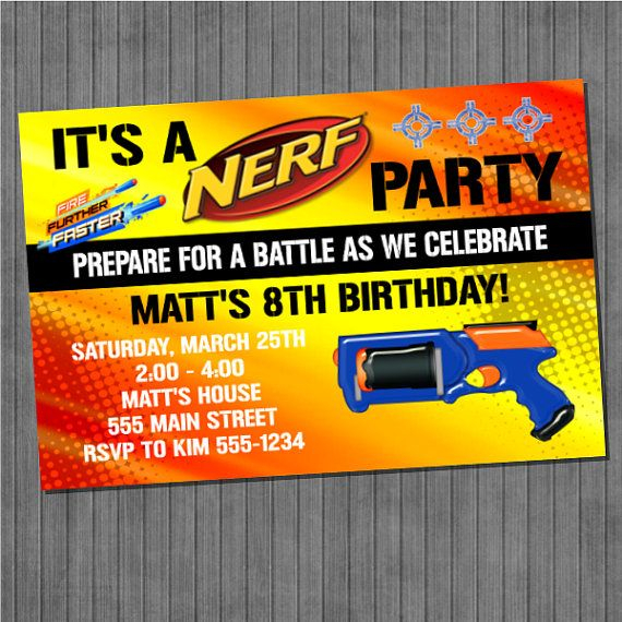 Free Printable Nerf Gun Party Invitations - Printable Party