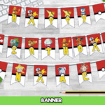 Pokemon Banner Red White Pokemon Birthday Banner Pokemon Pokemon