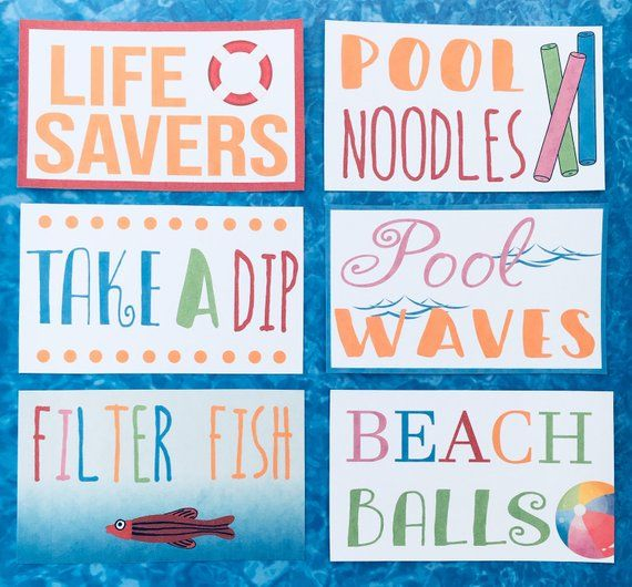 Pool Party Food Labels Etsy Pool Party Food Party Food Labels 