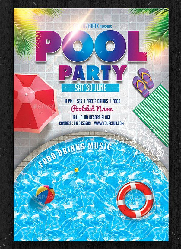 Pool Party Invitation Template Free Inspirational 33 Printable Pool 