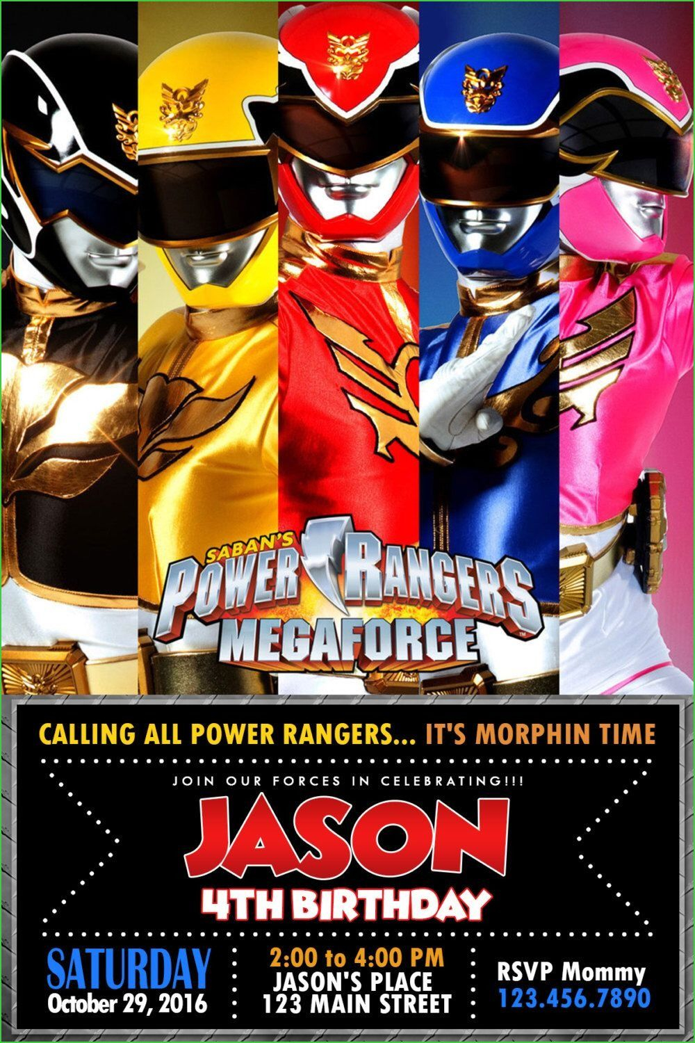 Power Rangers Birthday Card Printable Luxury Of Power Ranger Power 