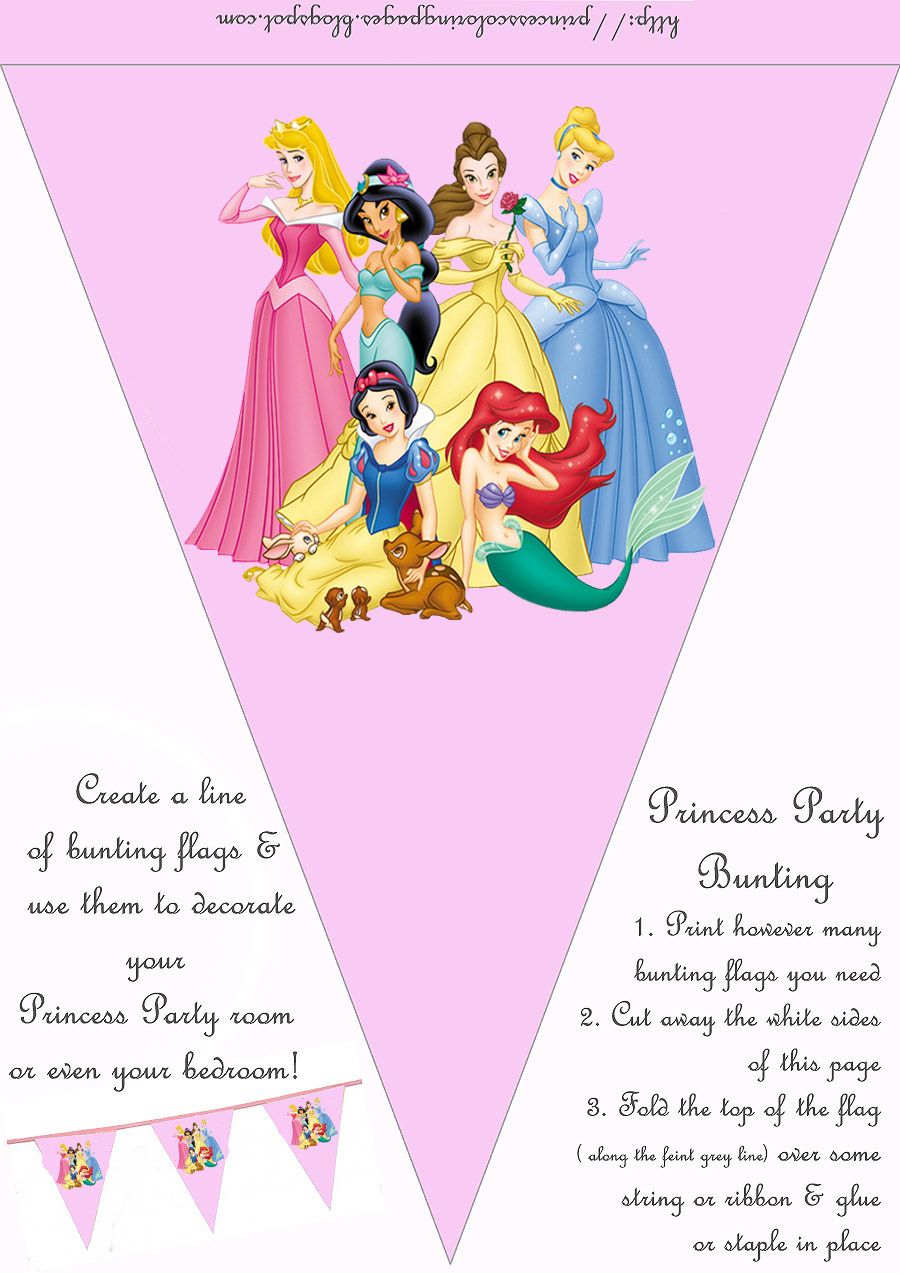 PRINCESS COLORING PAGES Kids Bday 4 15 Princess Party Decorations