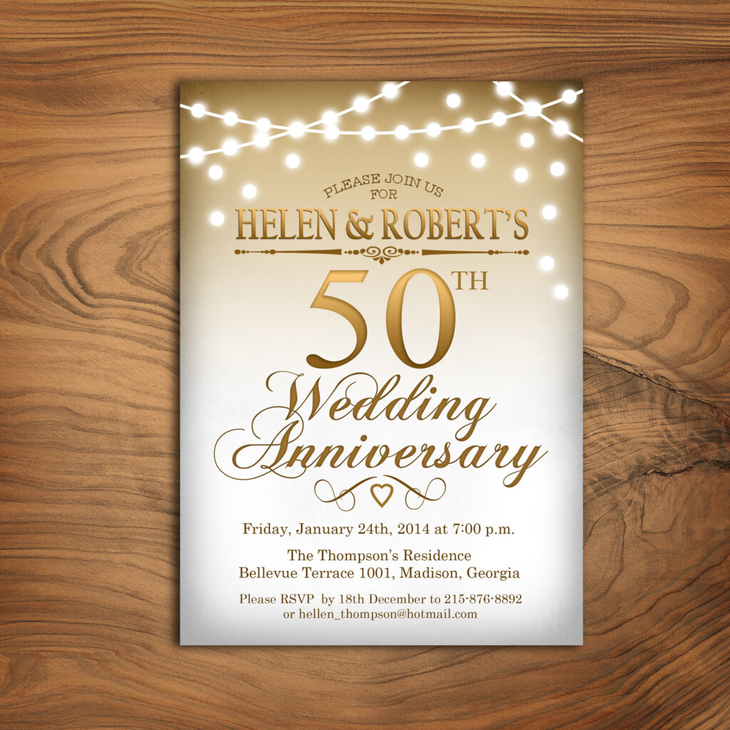 Printable 50th Wedding Anniversary Invitations Printable World Holiday