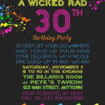 Printable 80s Theme Invitation