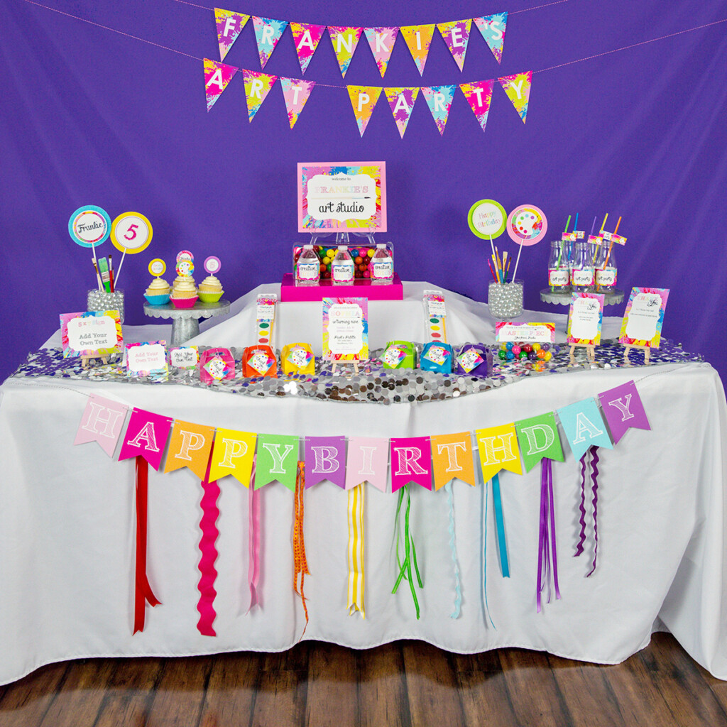 Printable Art Birthday Party Decorations