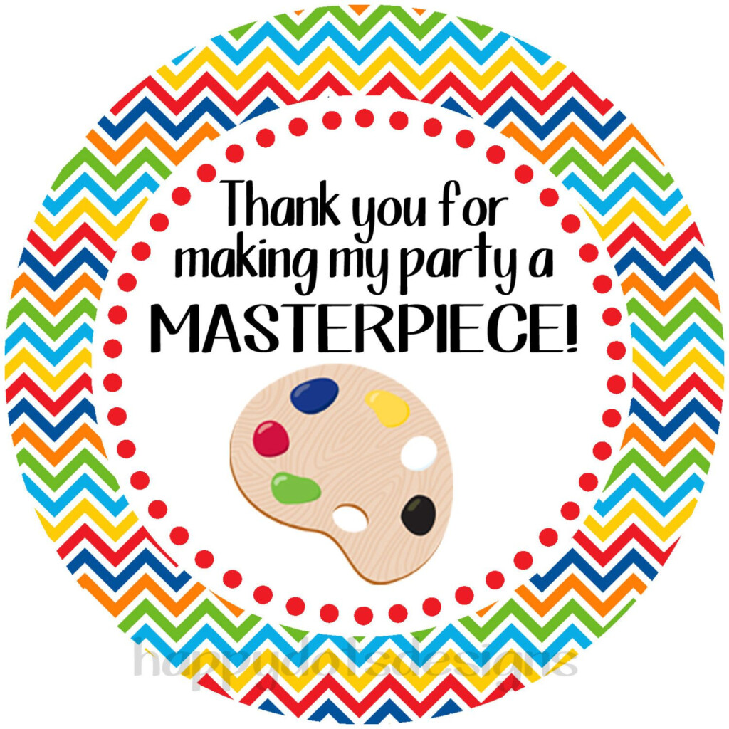 Printable Art Party Favor Tags Stickers Pinned By Pin4etsy Art 