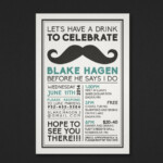 Printable Bachelor Party Invitation Mustache By DesignDeliver