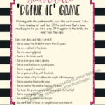 Printable Bachelorette Game Bachelorette Drinking Game