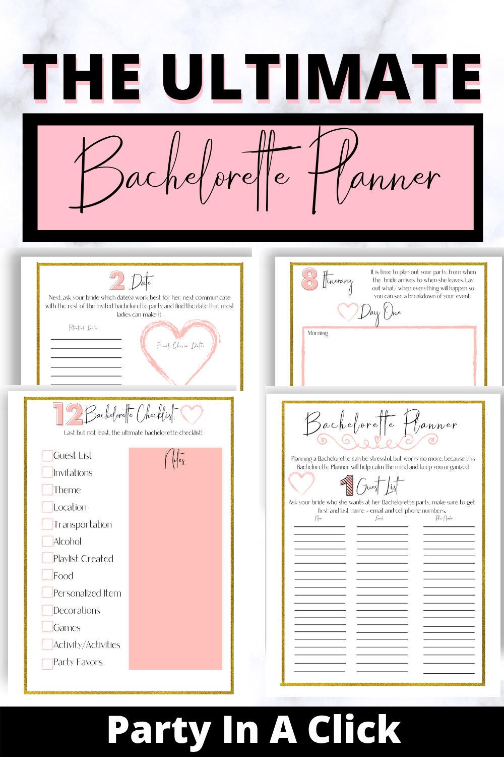 Printable Bachelorette Party Planning Template Printable Templates