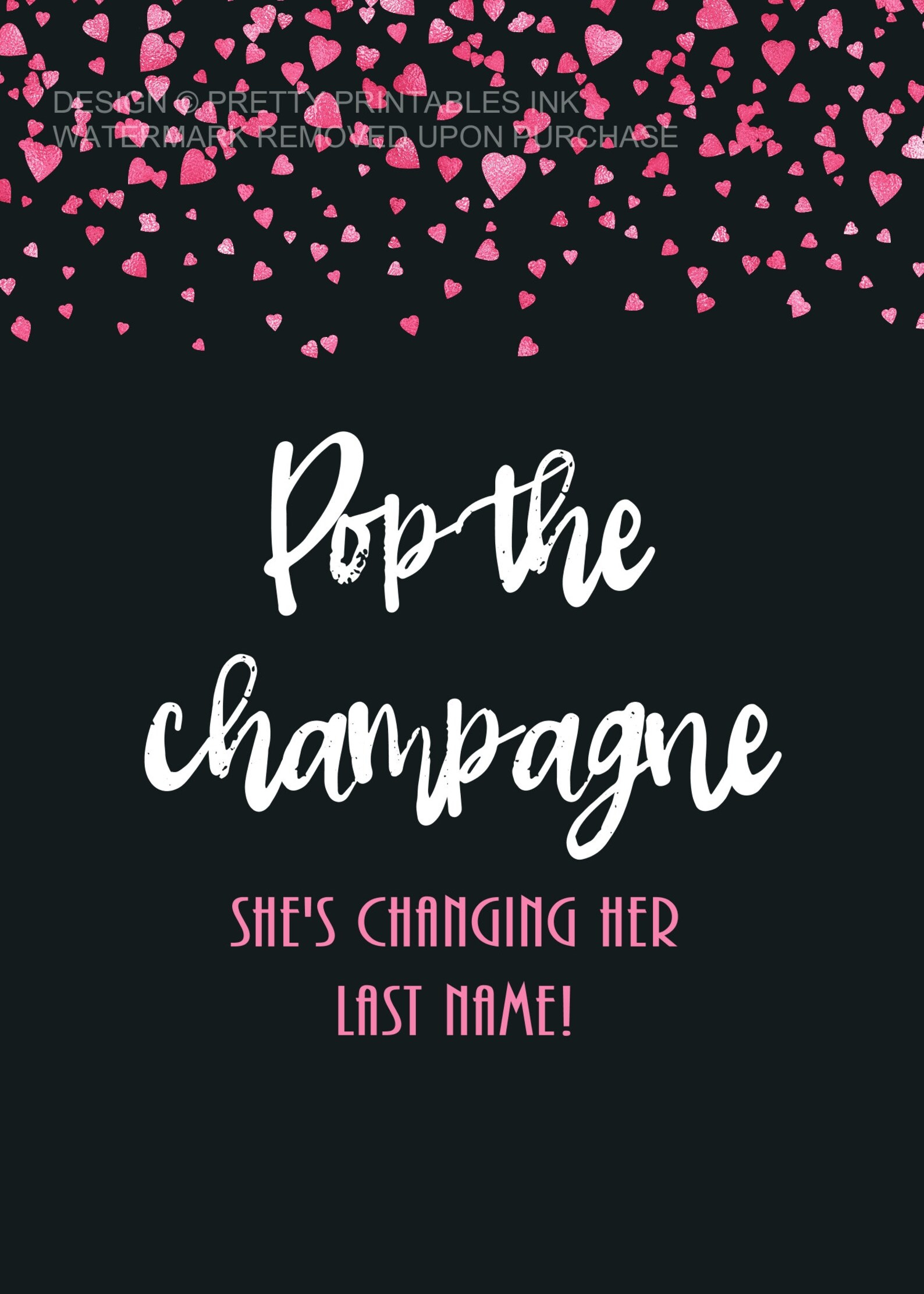 Printable Bachelorette Party Sign Pop The Champagne Sign Etsy