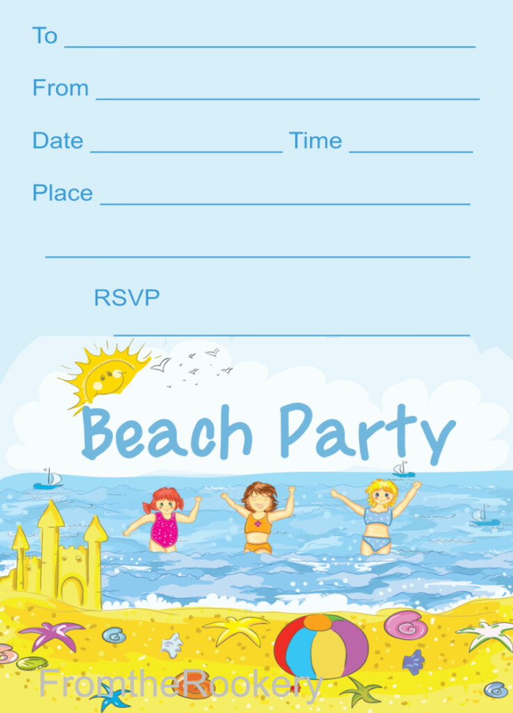 Printable Beach Party Invitations