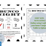 Printable Bunco Invitation With FREE Bunco Score Sheet Bunco Etsy