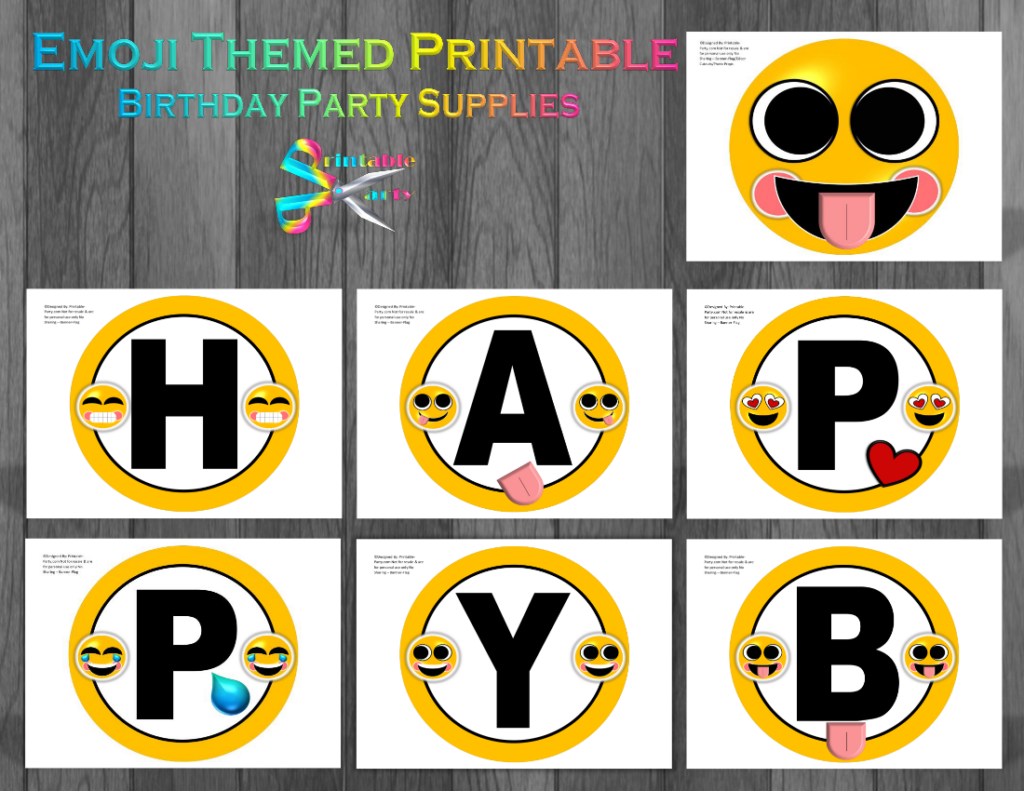 Printable Emoji Birthday Party Decorations Emoji Party Supplies 