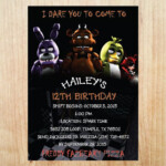 Printable Five Nights At Freddy s Invitation By EmbroideryLucky Freddy