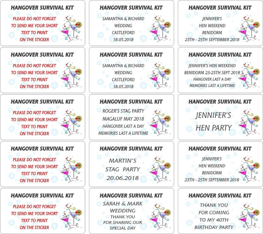 Printable Hen Party Survival Kit Template Printable Templates