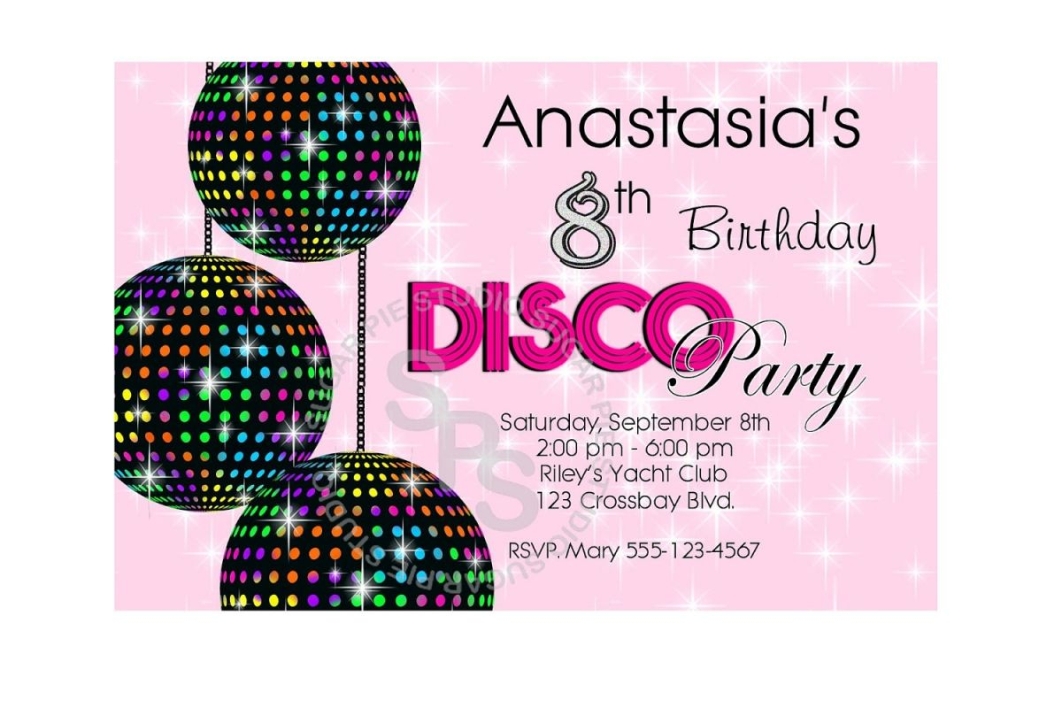 Printable Kids Disco Party Invitations Party Invite Template Free 