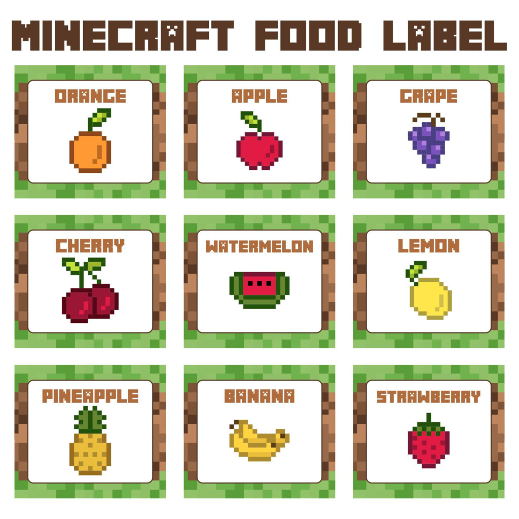 Printable Minecraft Food Label Template Food Label Template Label 