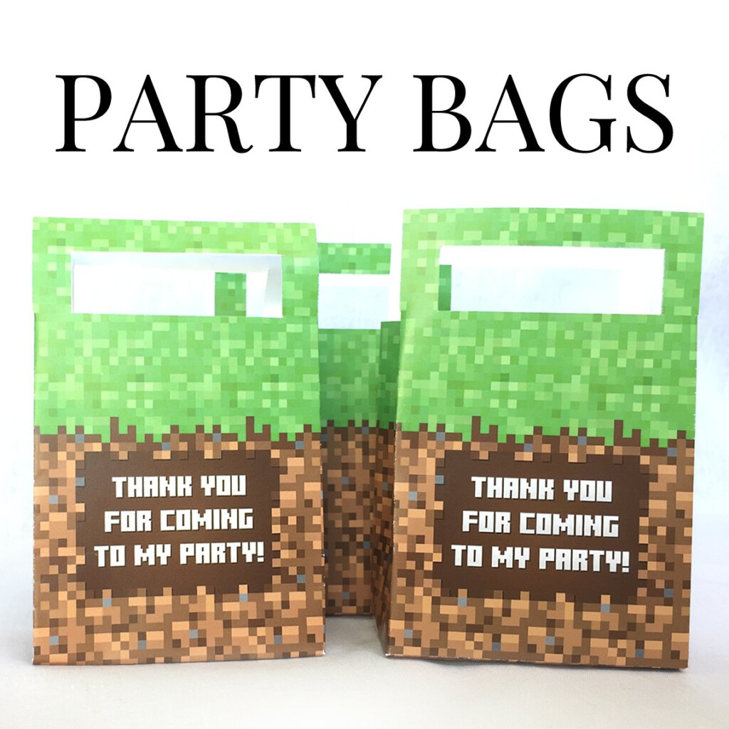 Printable Minecraft Party Favor Bags Minecraft Printables