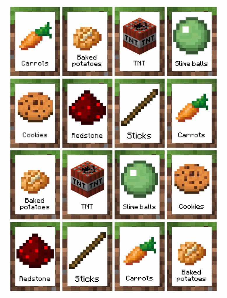 Printable Minecraft Party Food Printable World Holiday