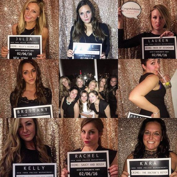 Printable Mugshot Sign Customized Bachelorette Party Photobooth Prop