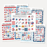 Printable Patriotic Bingo Cards 4th Of July Party Games BBQ Etsy In