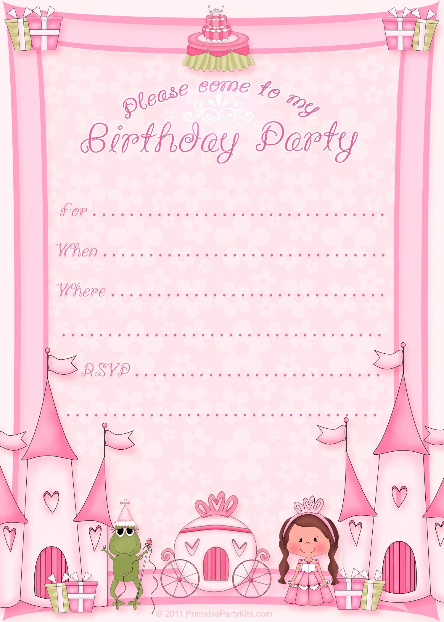 Printable Princess Birthday Party Invitations New Party Ideas 