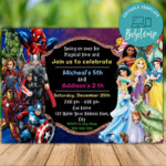 Printable Superhero And Princess Joint Birthday Invitation DIY