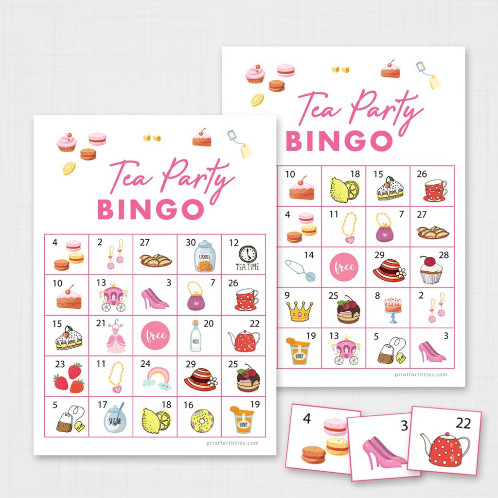 Printable Tea Party Bingo For Kids