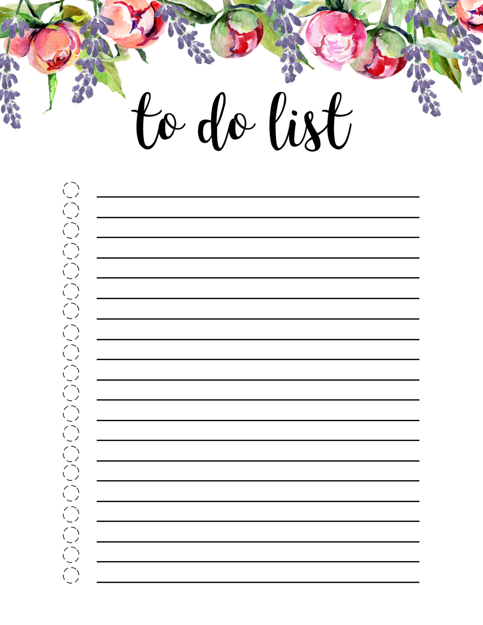 Printable To Do Lists Template Printable Templates