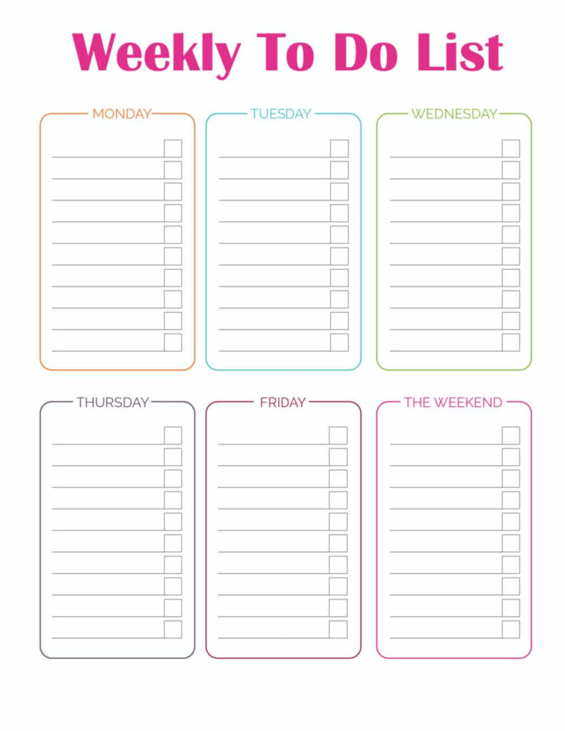 Printable Weekly To Do List Template Printable Templates