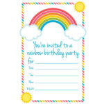 Rainbow Birthday Party Invitations Free Printable FREE Printable