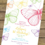 Rainbow Butterfly Birthday Invitation Butterfly Birthday Invite