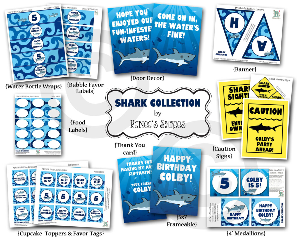  Real Party Shark Party Birthday Party Printables Shark Birthday 