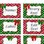 Red And Green Printable Tags Labels Holiday Name Tags Party Etsy