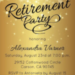 Retirement Party Invitation Gold Sparkly Printable Invite By Announce