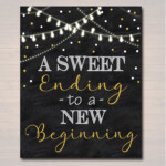 Retirement Party Sign Chalkboard Printable Dessert Table Black Gold