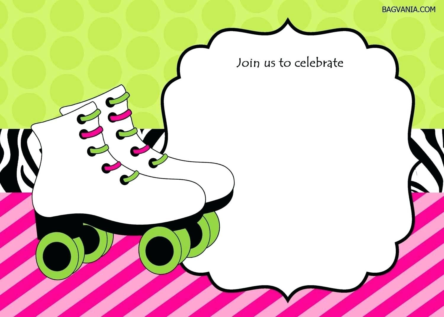 Roller Skating Party Invitations Template Lovely Skating Party 