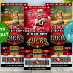 San Francisco 49ers Birthday Ticket Party Invitations Instant Download