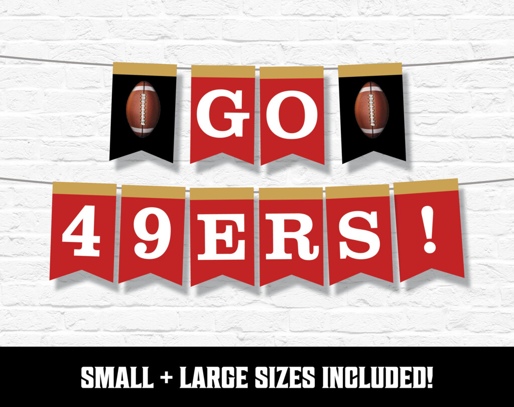 San Francisco 49ers Football Party Banner Printable DIY Etsy