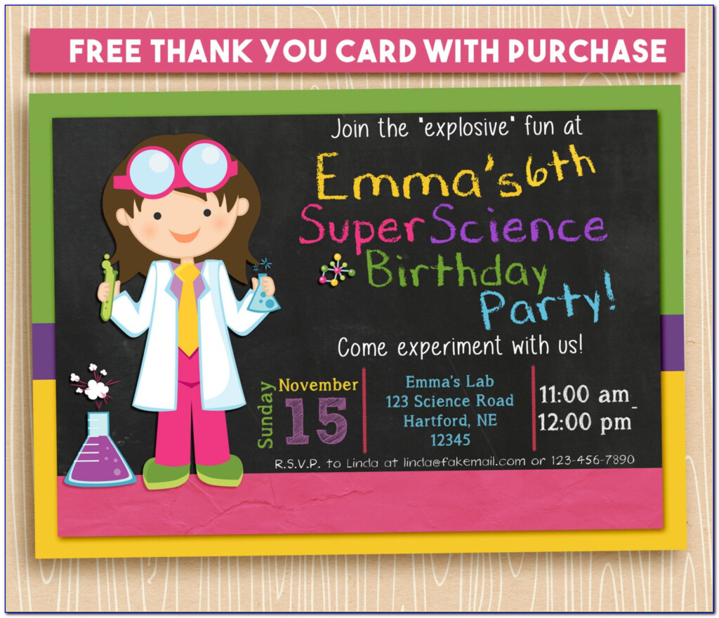 Science Birthday Party Invitations Printable Prosecution2012