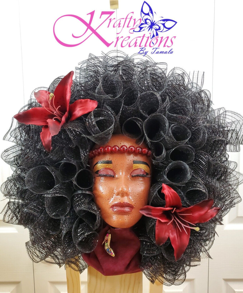 She s A Diva 22 Deco Mesh Diva Head Wreath American Wreath 