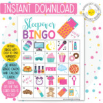 Sleepover Slumber Party Printable Bingo Cards 30 Different