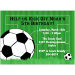 Soccer Birthday Party Invitation Green Greeting Cards Paper Party